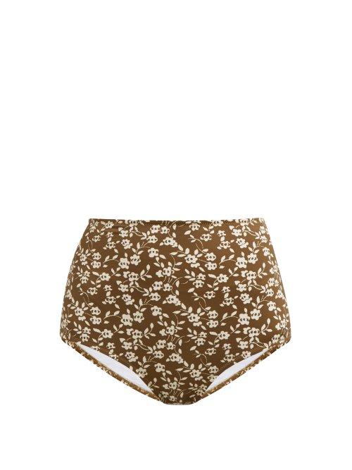 Matchesfashion.com Dodo Bar Or - Jenna High Rise Bikini Briefs - Womens - Green Print