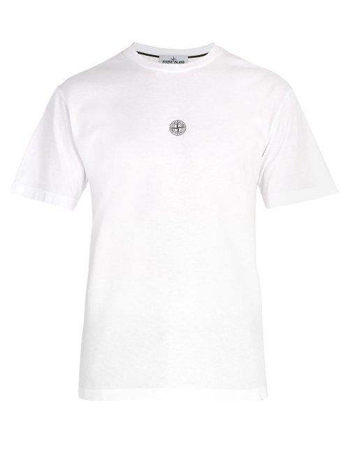 Matchesfashion.com Stone Island - Reflective Logo Cotton Jersey T Shirt - Mens - White