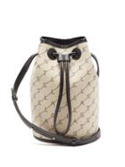 Matchesfashion.com Stella Mccartney - Monogram Faux Leather And Canvas Mini Bucket Bag - Womens - Grey Multi