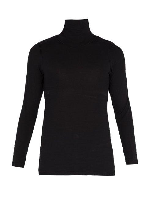Matchesfashion.com Vetements - Inside Out Roll Neck Top - Mens - Black