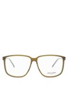 Matchesfashion.com Saint Laurent - Square Acetate Glasses - Mens - Green