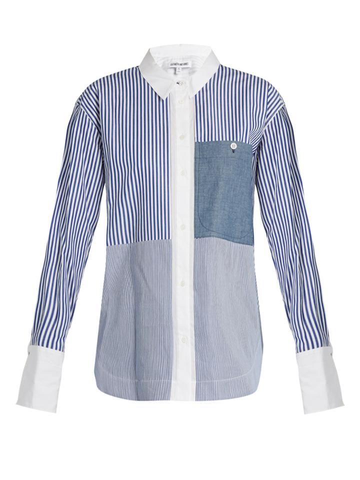 Elizabeth And James Keating Point-collar Striped Cotton Shirt