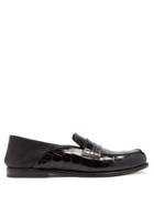 Loewe Collapsible-heel Crocodile-effect Leather Loafers