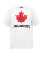 Dsquared2 - Smiling Leaf-print Cotton T-shirt - Mens - White