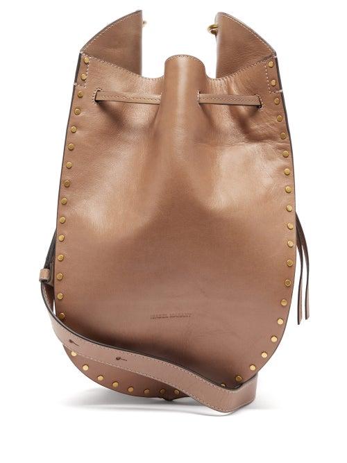 Matchesfashion.com Isabel Marant - Taj Small Studded Suede Bucket Bag - Womens - Grey
