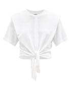 Isabel Marant - Zelika Padded-shoulder Knotted Cotton T-shirt - Womens - White