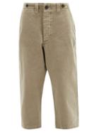 Matchesfashion.com Raey - Wide-leg Cotton-twill Chino Trousers - Womens - Khaki