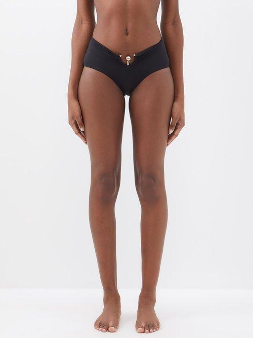 Christopher Esber - Orbit Ruched Bikini Briefs - Womens - Black