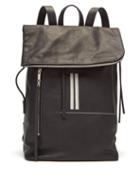 Matchesfashion.com Rick Owens - Fold Over Grained Leather Backpack - Mens - Black