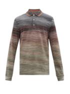 Matchesfashion.com Missoni - Striped Cotton Piqu Polo Shirt - Mens - Black Multi