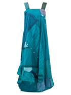 By Walid - Maggy Upcycled Cotton Midi Dress - Womens - Blue Multi