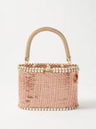 Rosantica - Holli Groovy Crystal-embellished Chainmail Bag - Womens - Light Pink