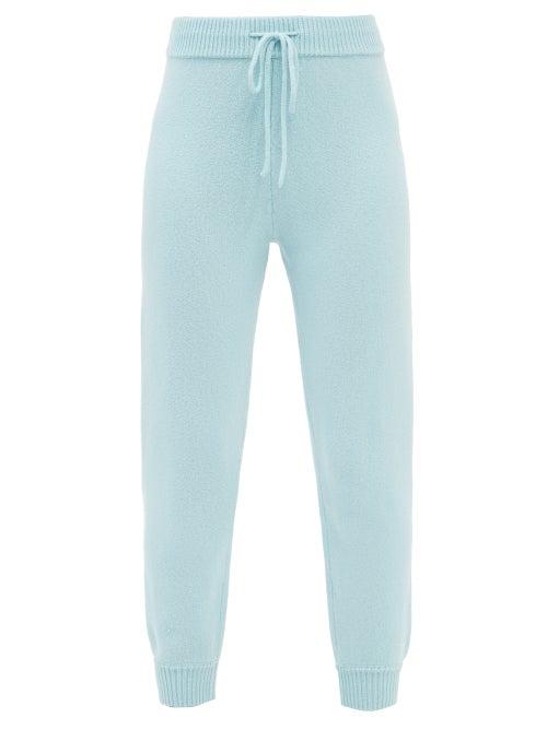 Joostricot - Cuffed Knitted Wool-blend Trousers - Womens - Light Blue
