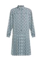 Matchesfashion.com Bottega Veneta - Geometric Silk Dress - Womens - Blue Print