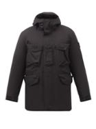 Stone Island - Patch-pocket Gore-tex Ripstop Hooded Down Coat - Mens - Black