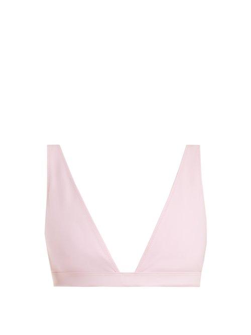 Matchesfashion.com Rochelle Sara - The Enga Triangle Bikini Top - Womens - Light Pink