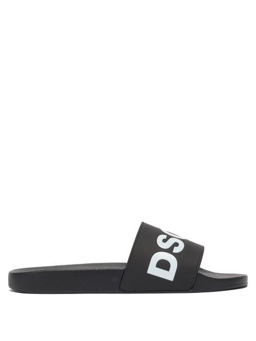 Matchesfashion.com Dsquared2 - Logo-embossed Rubber Slides - Mens - Black White