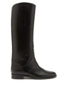 Matchesfashion.com Saint Laurent - Mathilde Knee High Leather Riding Boots - Womens - Black