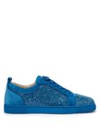 Matchesfashion.com Christian Louboutin - Louis Junior Spike Embellished Suede Trainers - Mens - Blue