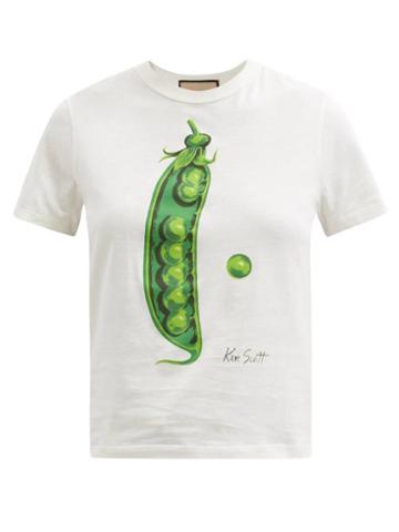 Matchesfashion.com Gucci - X Ken Scott Printed Cotton-jersey T-shirt - Womens - Ivory Multi