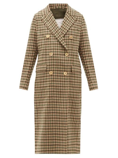 Matchesfashion.com Giuliva Heritage Collection - The Cindy Gunclub Check Wool Overcoat - Womens - Beige Multi