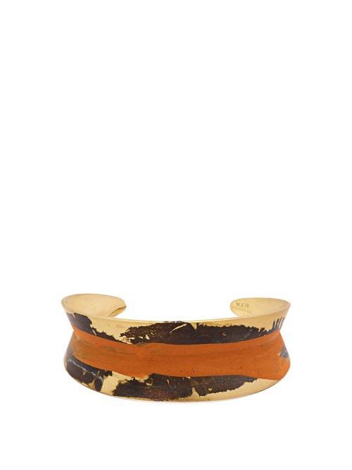 Matchesfashion.com Albus Lumen - Painted Inverted Cuff - Womens - Orange