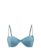 Sara Cristina - Cayenne Lam-jersey Bandeau Bikini Top - Womens - Blue