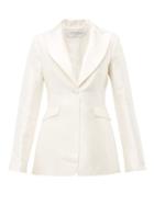Matchesfashion.com Gabriela Hearst - Serge Single Breasted Silk Blend Satin Blazer - Womens - Ivory