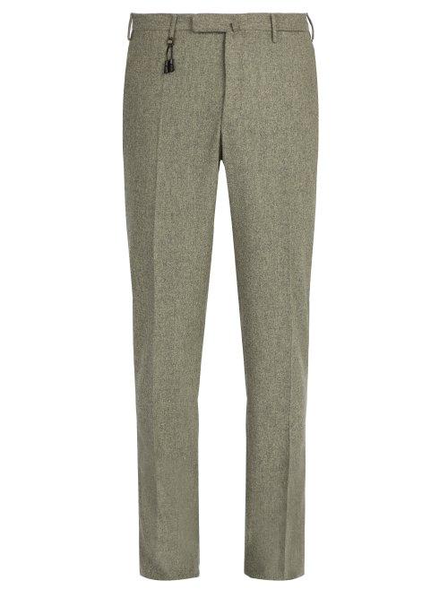Matchesfashion.com Incotex - Slim Fit Wool Trousers - Mens - Light Grey