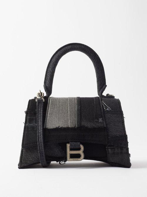 Balenciaga - Hourglass S Embellished Denim Bag - Womens - Denim
