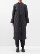Ganni - Diamond-quilted Recycled Nylon-ripstop Coat - Womens - Black