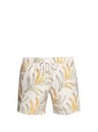 Matchesfashion.com Commas - Watercolour Palm Print Swim Shorts - Mens - Yellow Multi