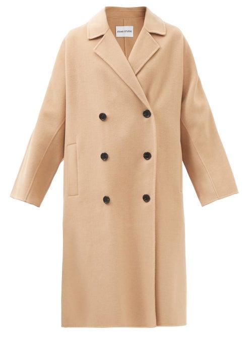 Stand Studio - Mikaela Brushed Wool-blend Felt Coat - Womens - Camel
