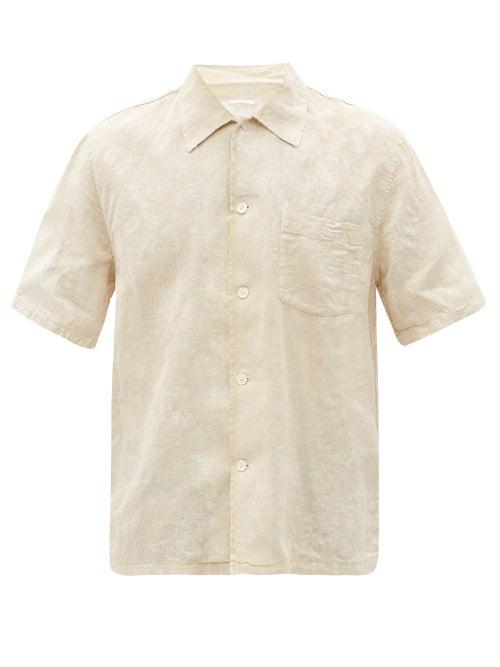 Matchesfashion.com Our Legacy - Line Short-sleeved Cotton-blend Shirt - Mens - White
