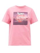 Matchesfashion.com Paco Rabanne - Motel-print Cotton T-shirt - Womens - Pink
