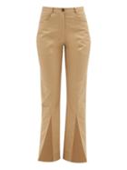 Matchesfashion.com Martine Rose - Front-slit Cotton-twill Trousers - Womens - Beige