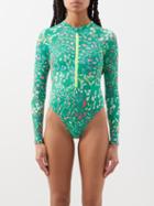Cynthia Rowley - Floral-print High-neck Paddle Suit - Womens - Green Print