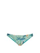 Mara Hoffman Leaf-print Ruched Back Bikini Briefs
