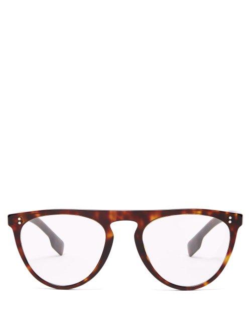 Matchesfashion.com Burberry - Caxton Tortoiseshell Acetate D Frame Glasses - Mens - Brown