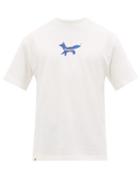 Matchesfashion.com Ader Error X Maison Kitsun - Logo Print Cotton T Shirt - Mens - White