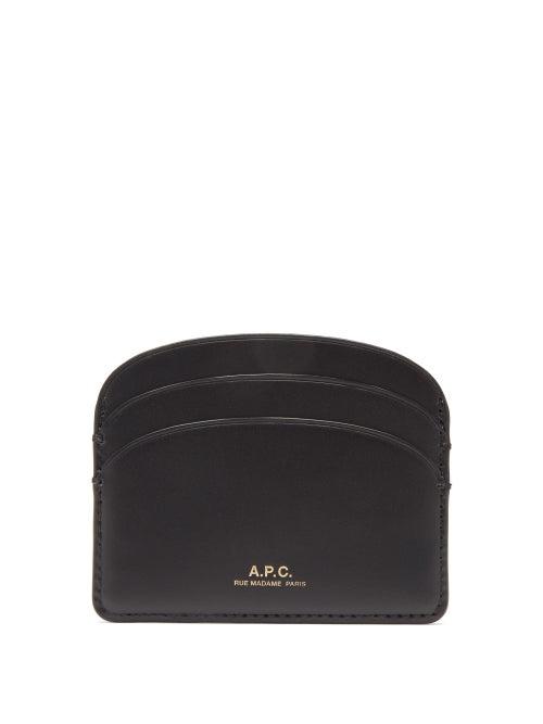 Ladies Accessories A.p.c. - Half Moon Leather Cardholder - Womens - Black