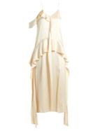Jonathan Simkhai Ruffle-trimmed Silk-satin Dress