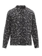 Matchesfashion.com Dolce & Gabbana - Logo-print Cuban-collar Silk Shirt - Mens - Black White