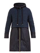 Matchesfashion.com Herno - Double Layer Tweed Boucle Coat - Womens - Navy