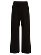 Velvet By Graham & Spencer Emily Velvet-panel Wide-leg Jersey Trousers