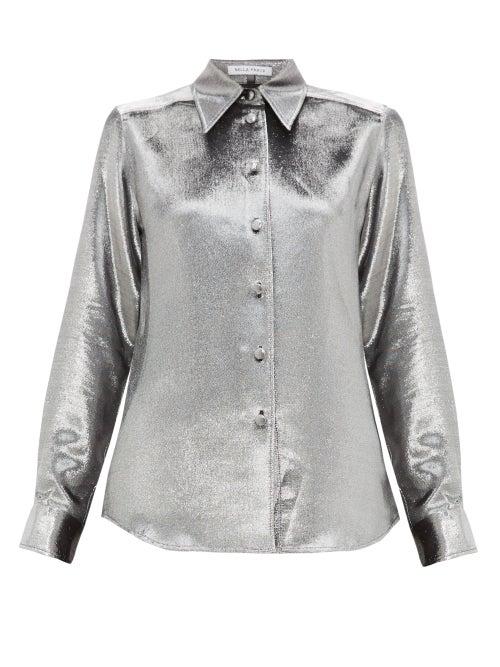 Matchesfashion.com Bella Freud - Sparkle Little Prince Silk Blend Shirt - Womens - Silver