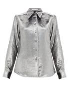 Matchesfashion.com Bella Freud - Sparkle Little Prince Silk Blend Shirt - Womens - Silver