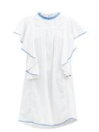 Matchesfashion.com Isabel Marant Toile - Reyes Ruffled Embroidered Cotton Dress - Womens - Blue White