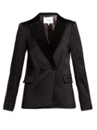 Matchesfashion.com Frame - Double Breasted Tuxedo Jacket - Womens - Black