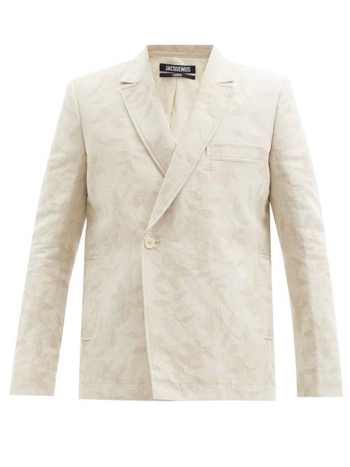 Matchesfashion.com Jacquemus - Moulin Floral-jacquard Linen-blend Blazer - Mens - Beige